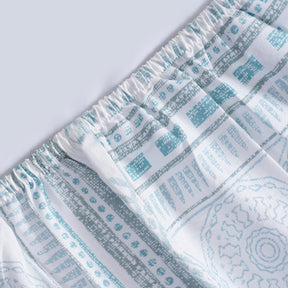 Hermosa Sensory Bloom Lennon 100% Cotton Printed Fitted Sheet with Pillow Case Blue