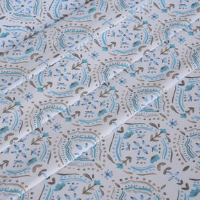 Hermosa Sensory Bloom Gareth 100% Cotton Printed Bed Sheet with Pillow Case Blue