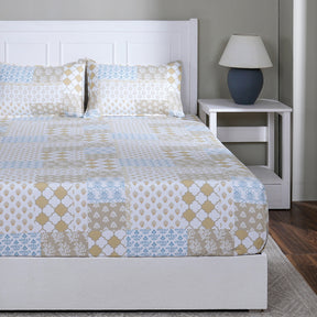 Hermosa Sensory Bloom Jude 100% Cotton Printed Fitted Sheet with Pillow Case Yellow