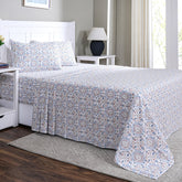Hermosa Sensory Bloom Gareth 100% Cotton Printed Bed Sheet with Pillow Case Orange