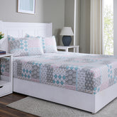 Hermosa Sensory Bloom Jude 100% Cotton Printed Fitted Sheet with Pillow Case Blue