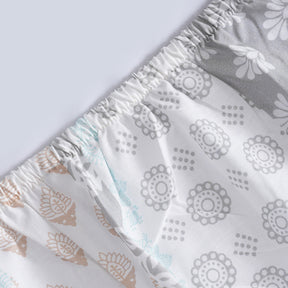 Hermosa Sensory Bloom Jude 100% Cotton Printed Fitted Sheet with Pillow Case Blue