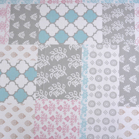 Hermosa Sensory Bloom Jude 100% Cotton Printed Fitted Sheet with Pillow Case Blue