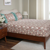 Sensory Bloom Granada 100% Cotton Red Fitted Sheet with Pillow Case