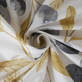 Sensory Bloom Myrtille 100% Cotton Mustard Bed Sheet with Pillow Case