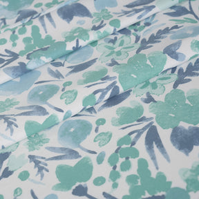 Sensory Bloom Zesty 100% Cotton Aqua Bed Sheet with Pillow Case