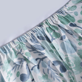 Sensory Bloom Zesty 100% Cotton Aqua Fitted Sheet with Pillow Case