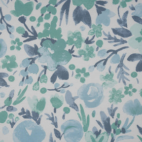 Sensory Bloom Zesty 100% Cotton Aqua Fitted Sheet with Pillow Case
