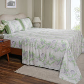 Sensory Bloom Colorsplash 100% Cotton Lilac Bed Sheet with Pillow Case