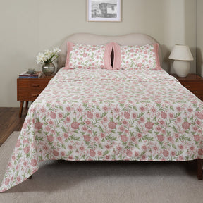 Sensory Bloom Blooming Petals 100% Cotton Pink Bed Sheet with Pillow Case
