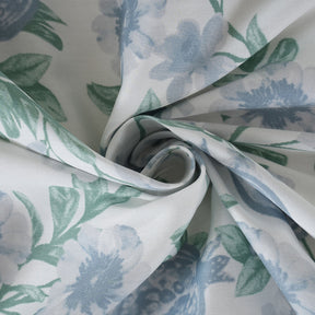 Sensory Bloom Blooming Petals 100% Cotton Blue Bed Sheet with Pillow Case