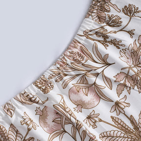 Sensory Bloom Fruity Foliage 100% Cotton Pink Fitted Sheet with Pillow Case