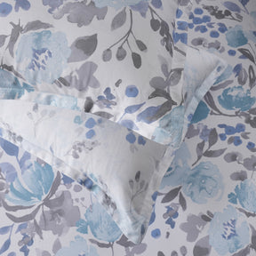 Sensory Bloom Florencia 100% Cotton Blue Bed Sheet with Pillow Case