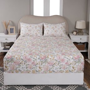 Sensory Bloom Florencia 100% Cotton Yellow Fitted Sheet with Pillow Case
