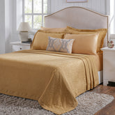 Classical Ornate Acorus Bliss Blend Cotton 8pcs Bed Cover Set Gold
