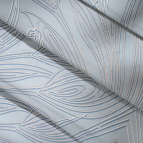 Classical Ornate Baroque Feathering Bed Sheet with Pillow Case Blue