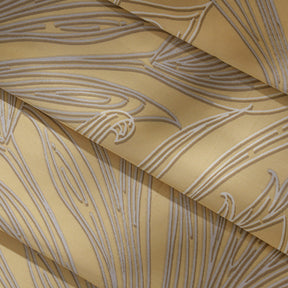 Classical Ornate Baroque Feathering Bed Sheet with Pillow Case Gold