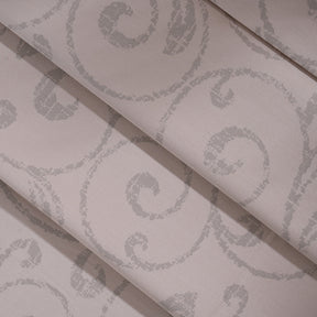 Classical Ornate Seamless Scroll Bed Sheet with Pillow Case Neutral