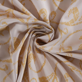 Classical Ornate Seamless Scroll Bed Sheet with Pillow Case Gold