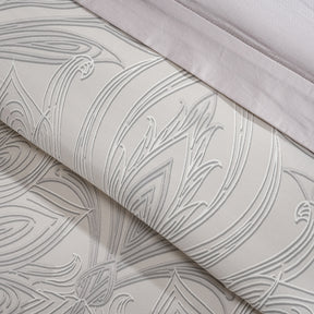 Classical Ornate Baroque Feathering 8pcs Duvet Cover Set Neutral