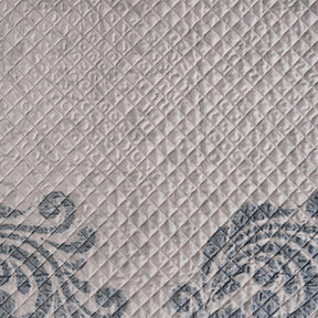 8pcs Quilt/Qulited Bed Cover Set Blue Classical Ornate Seamless Scroll