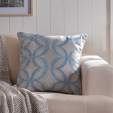 Classical Ornate Harlequin Curves Cushion Cover Blue