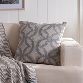 Classical Ornate Harlequin Curves Cushion Cover Neutral
