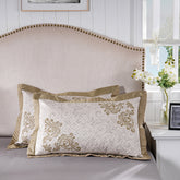 Classical Ornate Seamless Scroll Pillow Sham Set Gold
