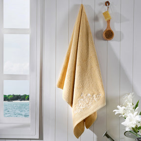 Classic Trope Embroidery 100% Cotton Towel Set Gold