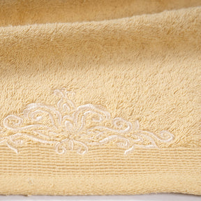 Classic Trope Embroidery 100% Cotton Towel Set Gold