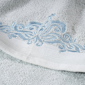 Classic Trope Embroidery 100% Cotton Towel Set Blue