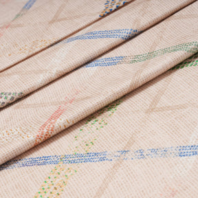 Eclectic Geo Rhombus Digital Print 100% Cotton Beige Bed Sheet with Pillow Case