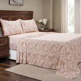 Eclectic Geo Triangle Digital Print 100% Cotton Rust Bed Sheet with Pillow Case