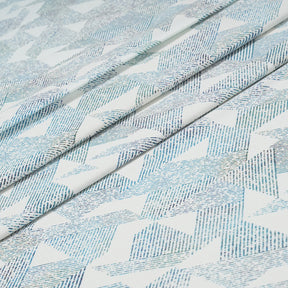 Eclectic Geo Triangle Digital Print 100% Cotton Blue Bed Sheet with Pillow Case