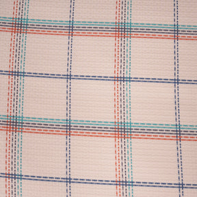 Eclectic Geo Mosaic Plaid Woven 100% Cotton Blue Duvet Cover with Pillow Case