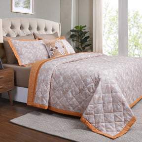 Eclectic Geo Triangle Rust 8pcs Quilt/Quilted Bed Cover