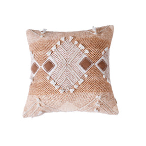 Eclectic Geo Triangle Woven/Digital Print 100% Cotton Rust Cushion Cover