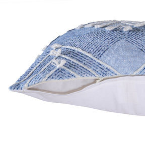 Eclectic Geo Triangle Woven/Digital Print 100% Cotton Blue Cushion Cover