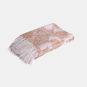Eclectic Geo Triangle 100% Cotton Rust Throw