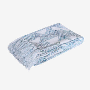 Eclectic Geo Triangle 100% Cotton Blue Throw