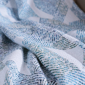 Eclectic Geo Triangle 100% Cotton Blue Throw