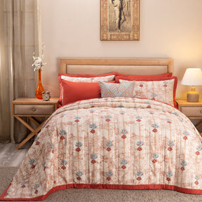 Nouveau Tradition Water Lily Red Quilt Set