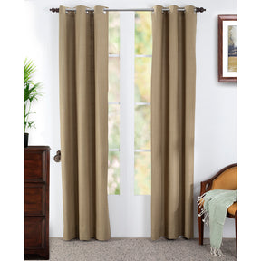 Marly Matt Printed 2PC Gold Curtain Set