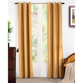 Marly Matt Textured 2PC Gold Curtain Set