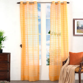 Furry Line Solid 2PC Gold Curtain Set