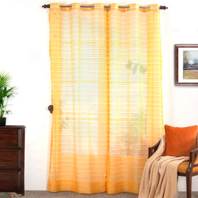 Furry Line Solid 2PC Gold Curtain Set