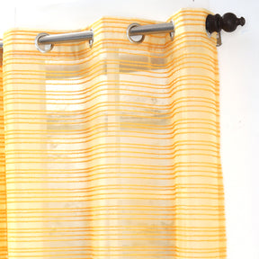 Furry Line Solid 2PC Gold Curtain Set