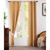 Tewly Tex Solid 2PC Gold Curtain Set
