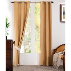 Tewly Tex Solid 2PC Gold Curtain Set