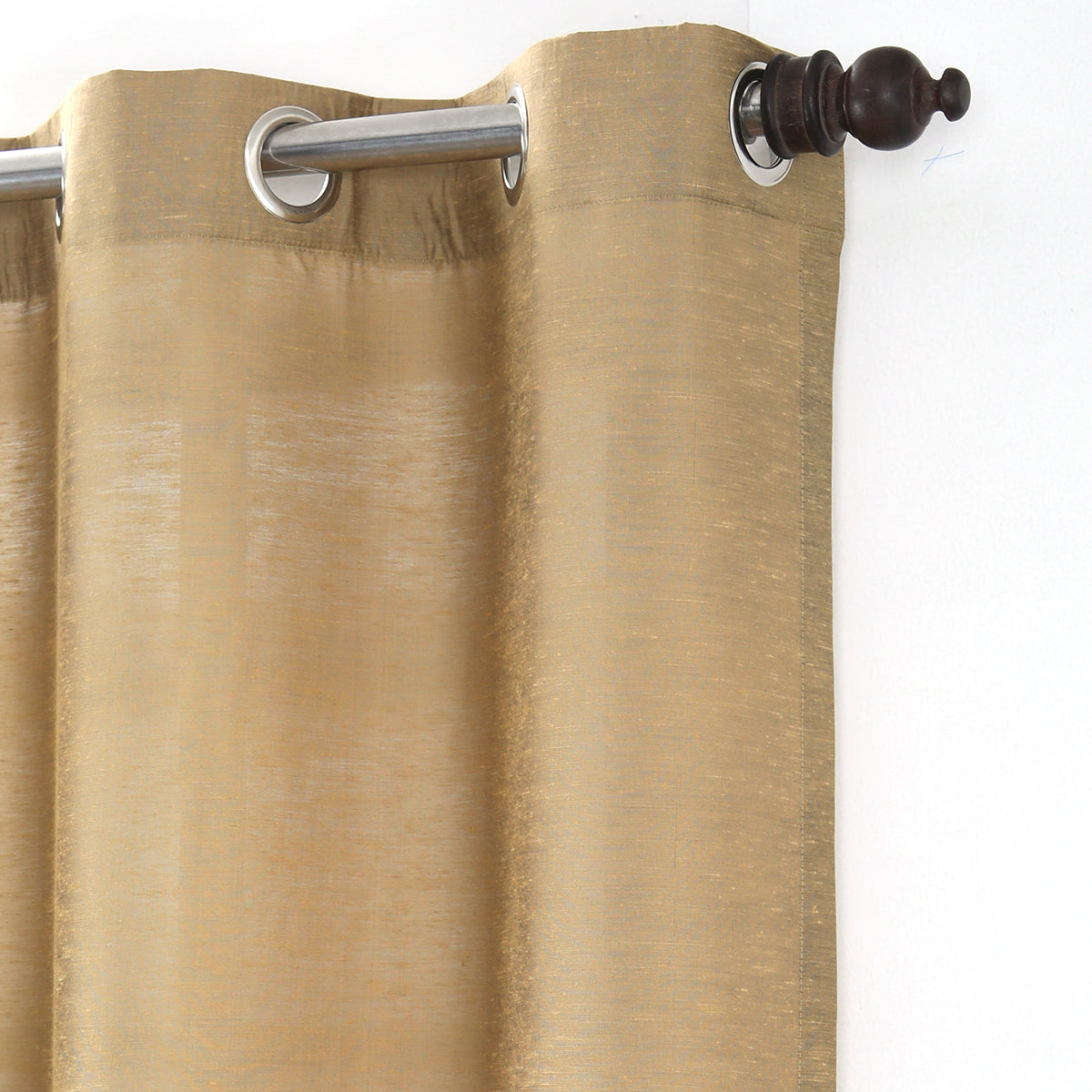 Tewly Tex Solid 2PC Beige Curtain Set